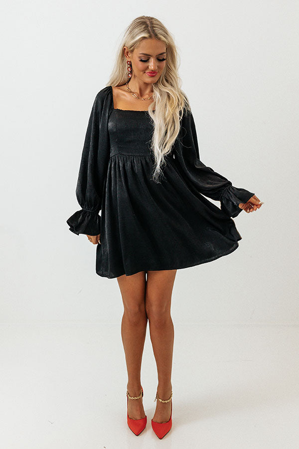 Swept Up In Style Dress In Black