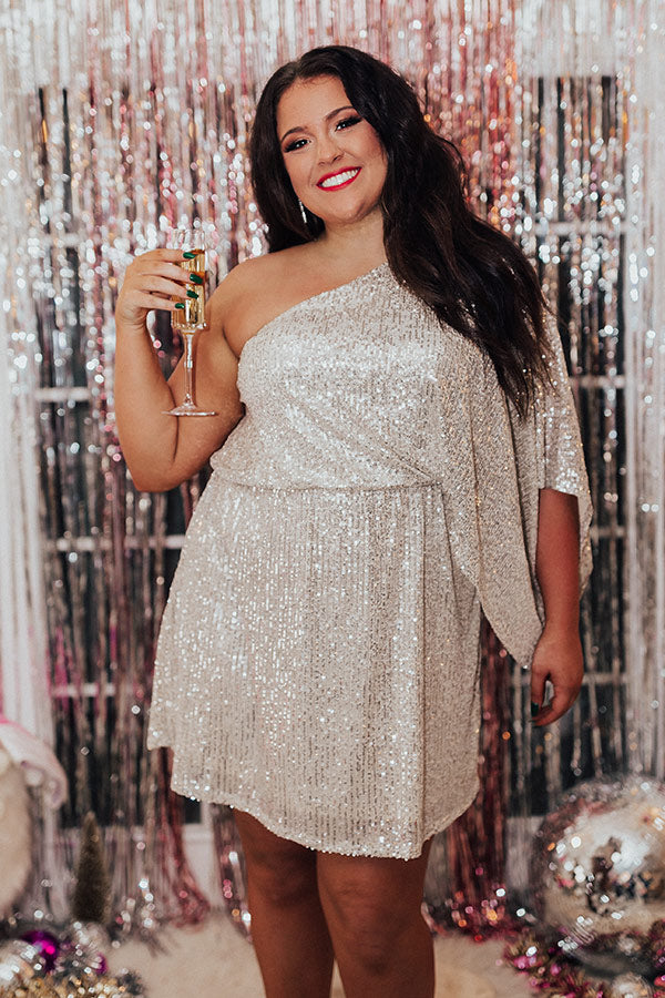 Documenting Memories Sequin Dress In Champagne Curves