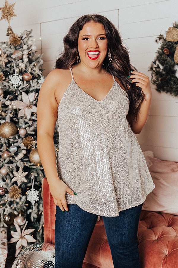 Magical Feeling Sequin Shift Tank In Champagne Curves Image - 2