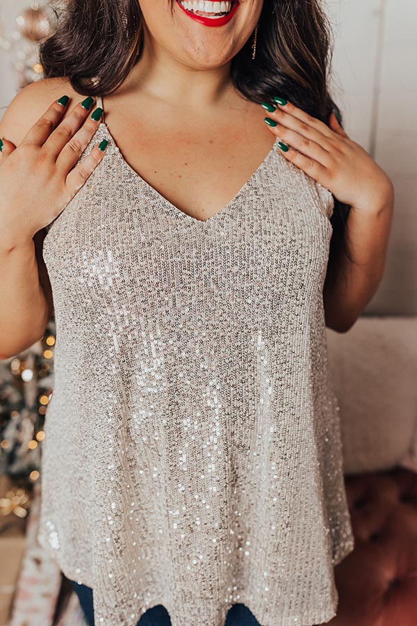 Magical Feeling Sequin Shift Tank In Champagne Curves Image - 3