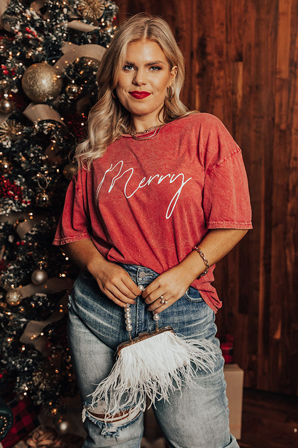 Merry Mineral Wash Graphic Tee Curves