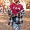 Very Merry Graphic Sweatshirt In Red Curves Image - 1