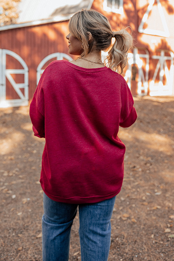 Very Merry Graphic Sweatshirt In Red Curves Image - 5