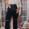 Risen The Laura High Waist Distressed Flare in Black Curves Image - 1