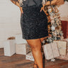 Chasing The Spotlight Sequin Skirt In Black Curves Image - 1