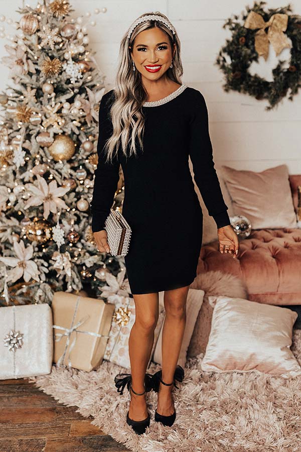 Middle Of The Night Embellished Dress In Black