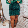 Chasing The Spotlight Sequin Skirt In Hunter Green Curves Image - 1