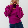 Cozy Paradise Cut Out Sweater In Violet Image - 1
