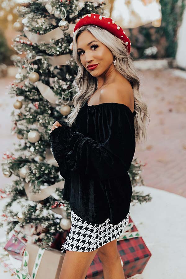 Romantic Allure Velvet Babydoll Top Image - 2