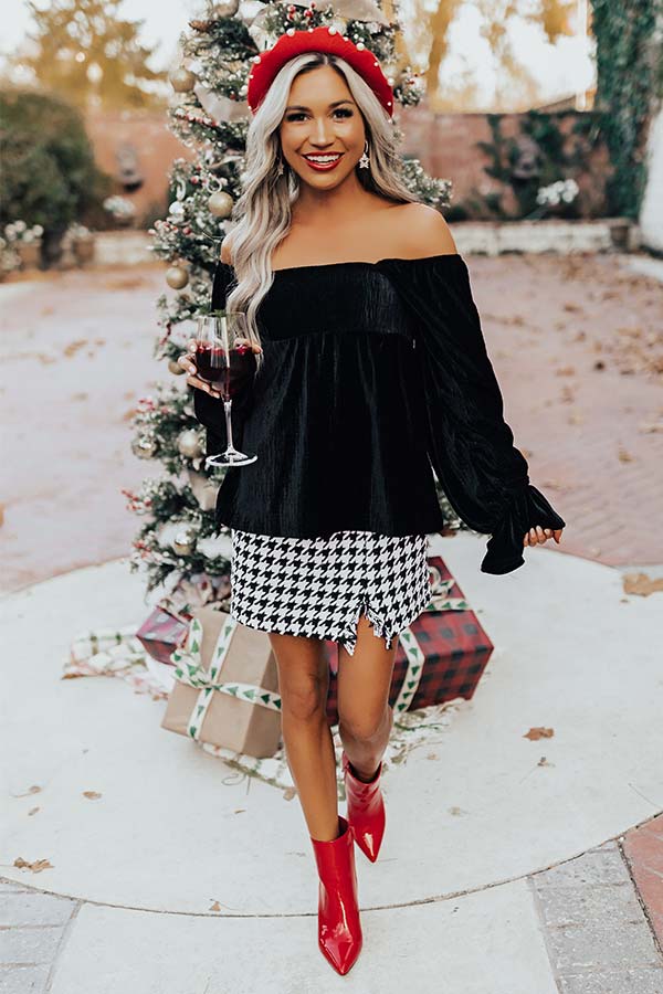 Romantic Allure Velvet Babydoll Top Image - 5