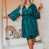 Regal Attire Sequin Duster in Teal Curves Image - 1