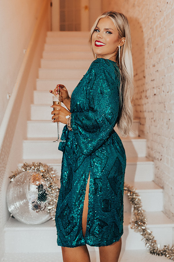Showstopper Sequin Duster - Teal