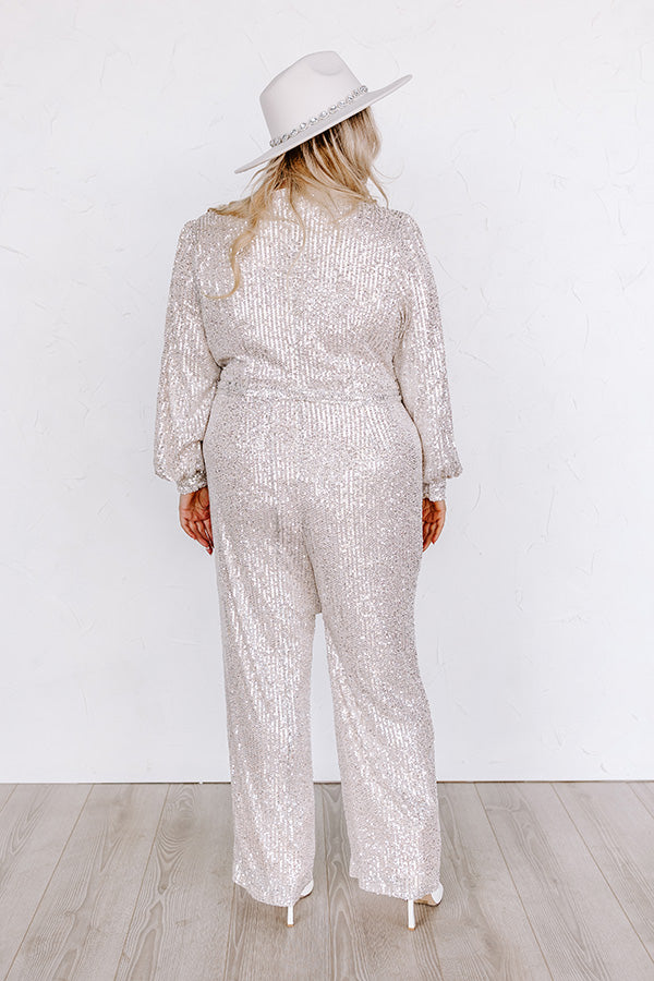 Heart Filled With Love Sequin Jumpsuit In Champagne Curves Image - 4