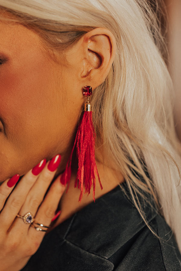 Light As A Feather Earrings In Red