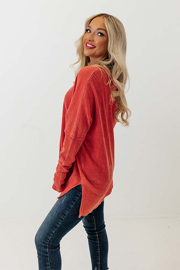 Love Over Lattes Waffle Knit Top Image - 3