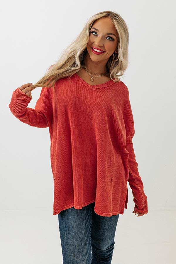 Love Over Lattes Waffle Knit Top Image - 2