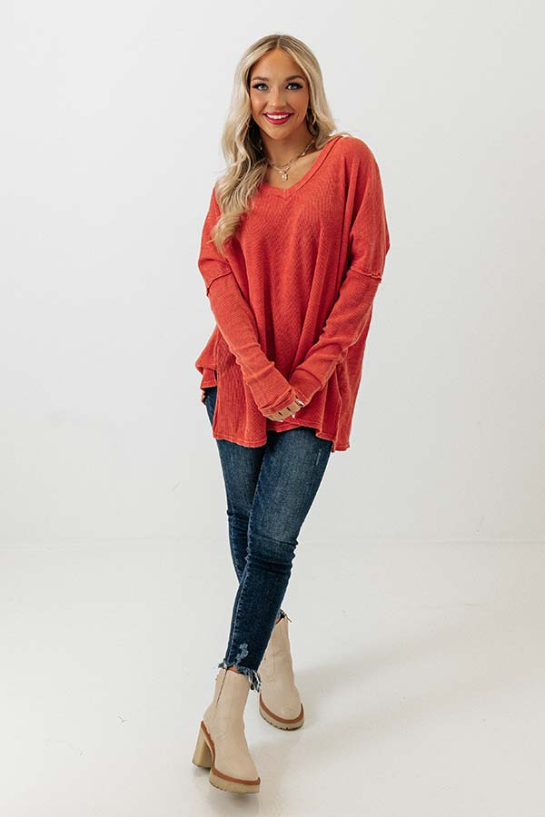 Love Over Lattes Waffle Knit Top Image - 1