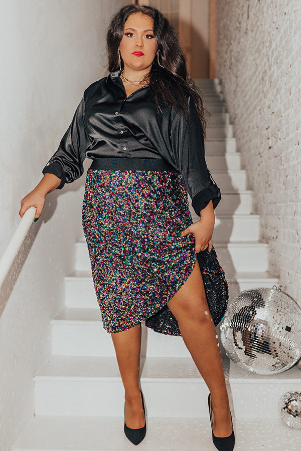 True To Form Sequin Skirt Curves Image - 2