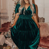 Better By Moonlight Velvet Maxi Dress In Hunter Green Curves Image - 1