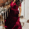 Better By Moonlight Velvet Maxi Dress In Wine Curves Image - 1