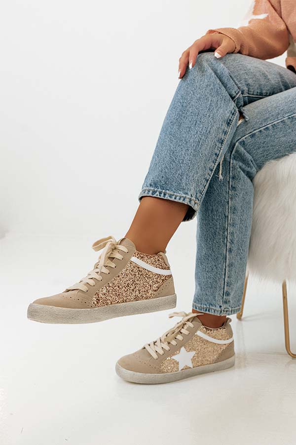 The Mia Vintage Sneaker In Rose Gold