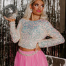 Make Time For Magic Sequin Top In Light Blush Image - 1