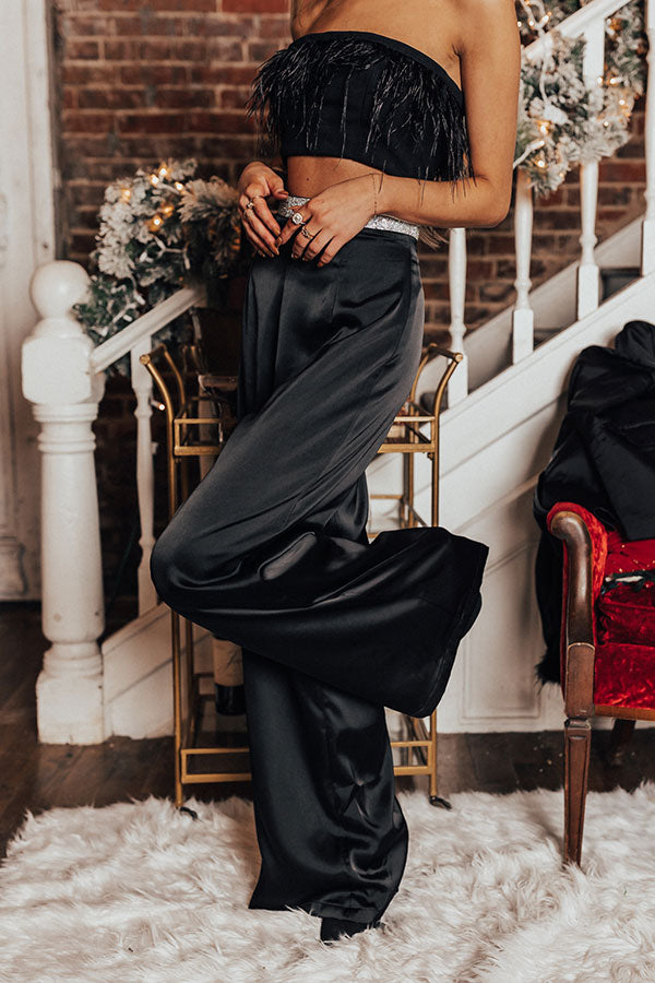 Right On Time High Waist Satin Pants • Impressions Online Boutique