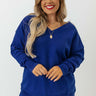 Central Park Chills Sweater in Royal Blue Curves Image - 1
