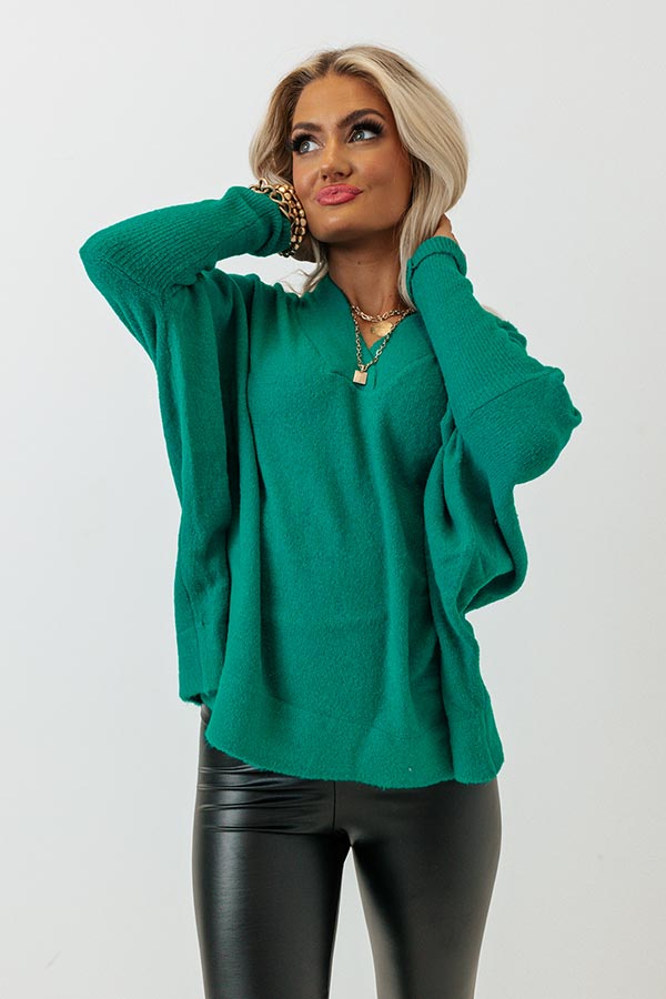 Wrapped Up In Love Sweater Top in Turquoise Image - 2