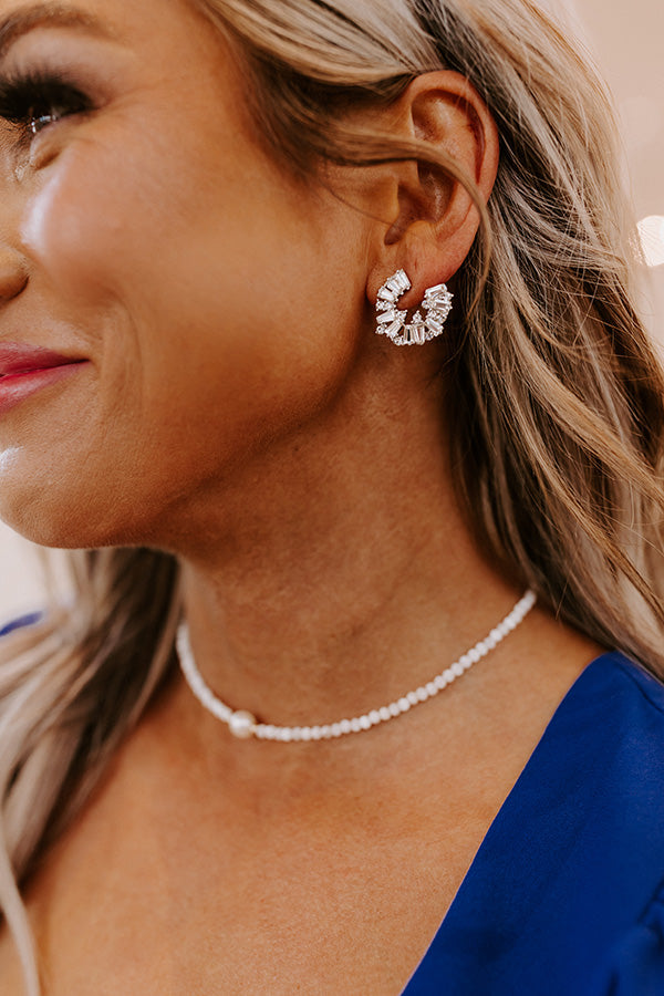 Glittery Confessions Earrings In Silver Image - 2