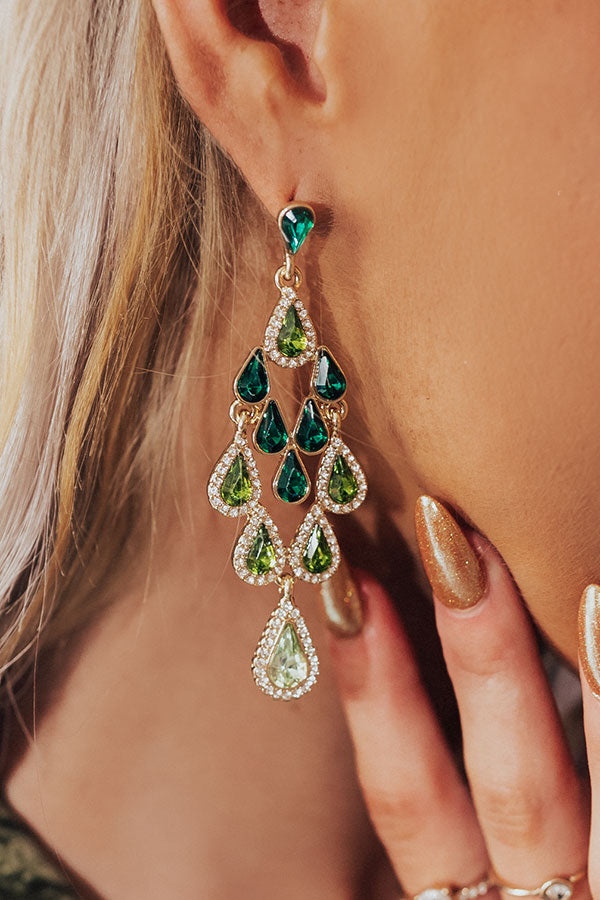 Queen Of Hearts Earrings in Green