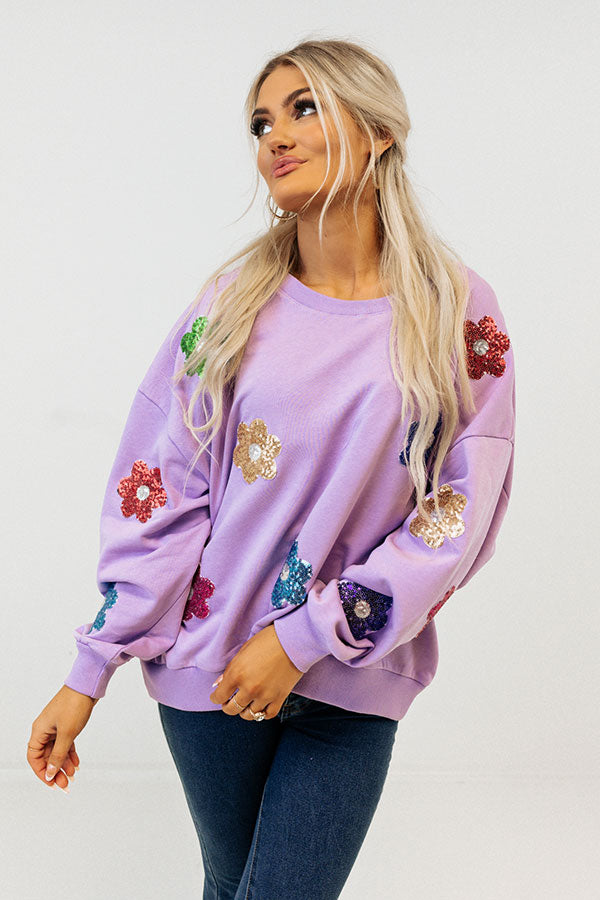 Poppy Garden Sequin Sweatshirt Image - 1