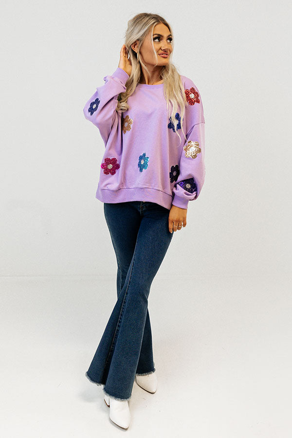Poppy Garden Sequin Sweatshirt Image - 2