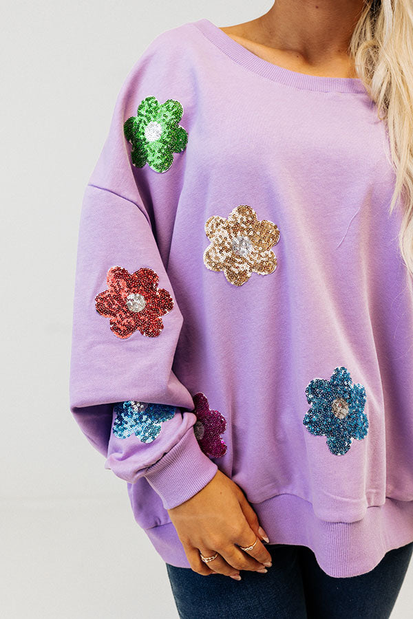 Poppy Garden Sequin Sweatshirt Image - 3