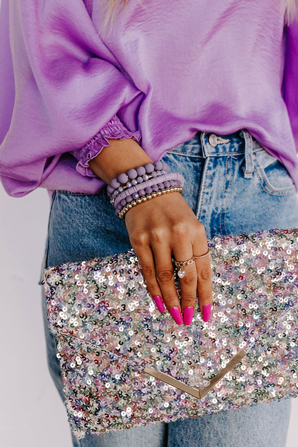 New To The Scene Bracelet Set In Lavender Image - 3