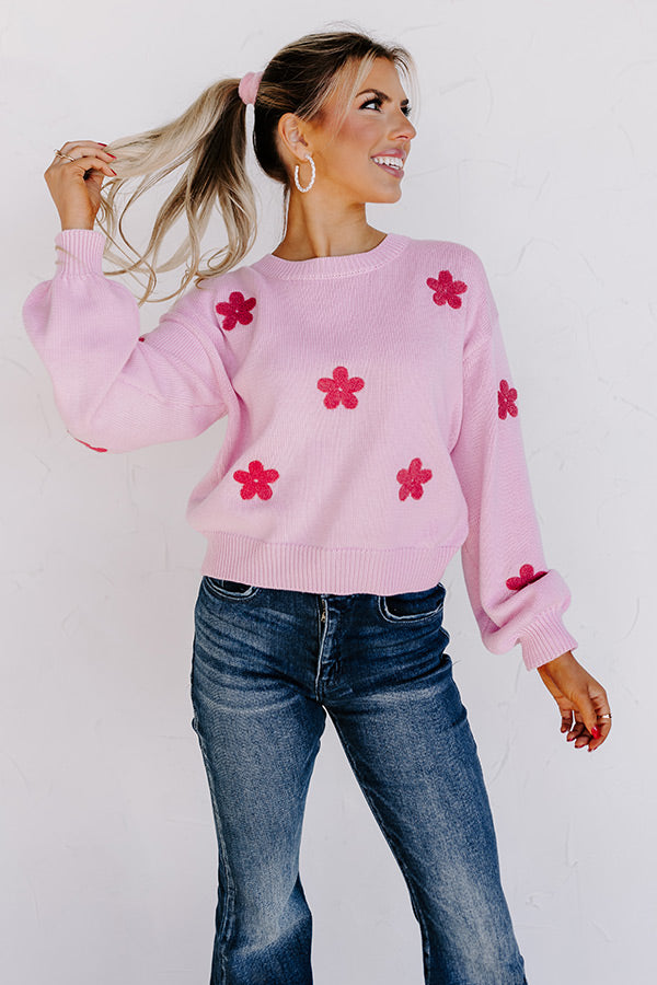 Daisy Delight Embroidered Sweater Image - 3