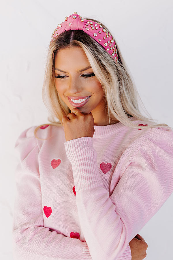 Glittery Confessions Rhinestone Headband In Hot Pink • Impressions