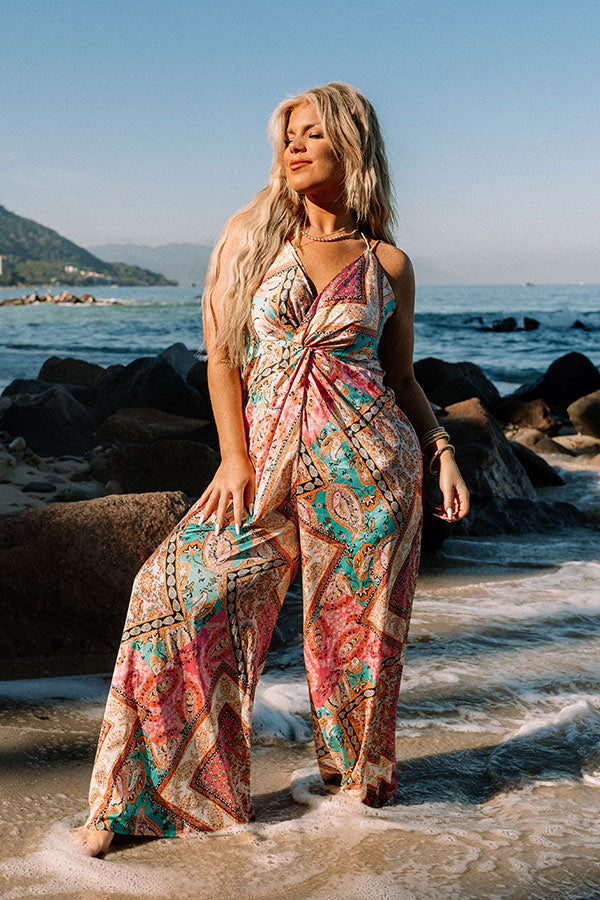 Sweetest Gesture Paisley Jumpsuit in Pink Curves Image - 1