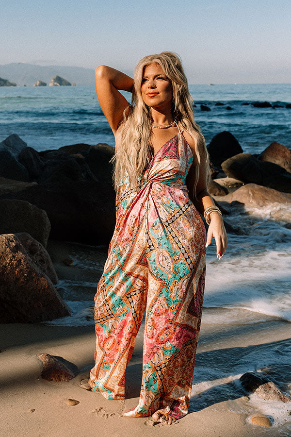 Sweetest Gesture Paisley Jumpsuit in Pink Curves Image - 2