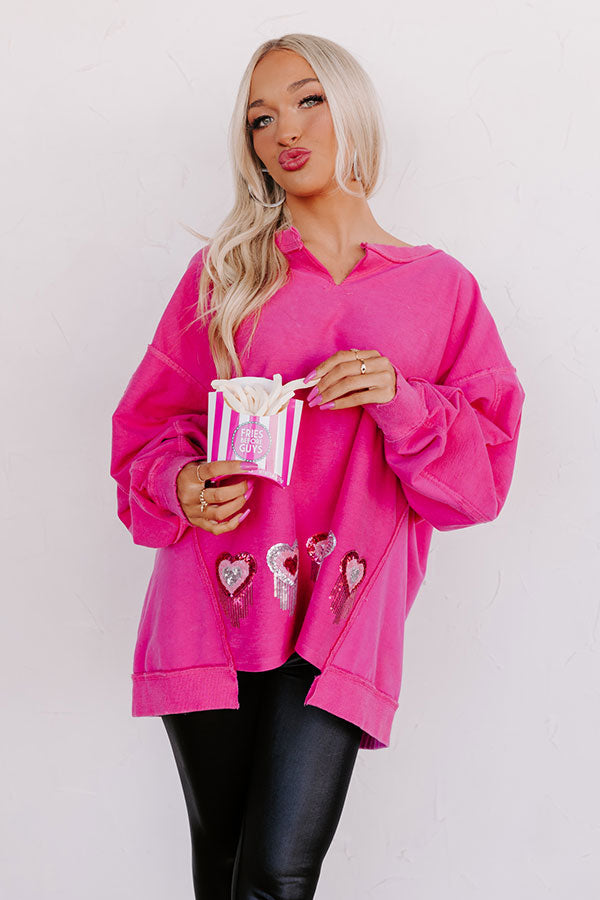 Don't Break My Heart Oversized Sweatshirt Image - 2