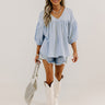 Pause And Reflect Babydoll Top In Airy Blue Image - 1