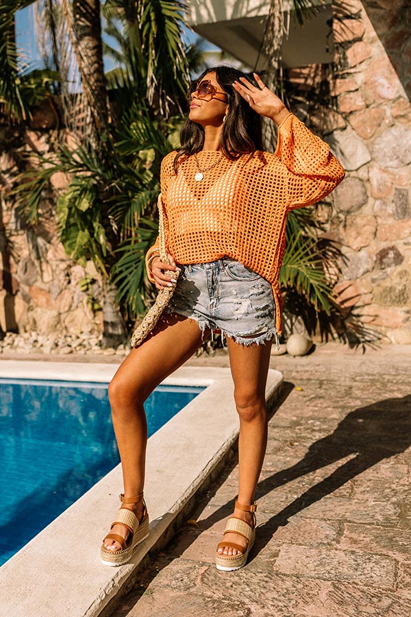 Mornings In Mexico Knit Top In Orange Image - 1