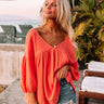 Pause And Reflect Babydoll Top In Bright Coral Image - 1