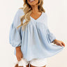 Pause And Reflect Babydoll Top In Sky Blue Curves Image - 1