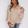 Claim To Love Ruffle Top in Beige Image - 1