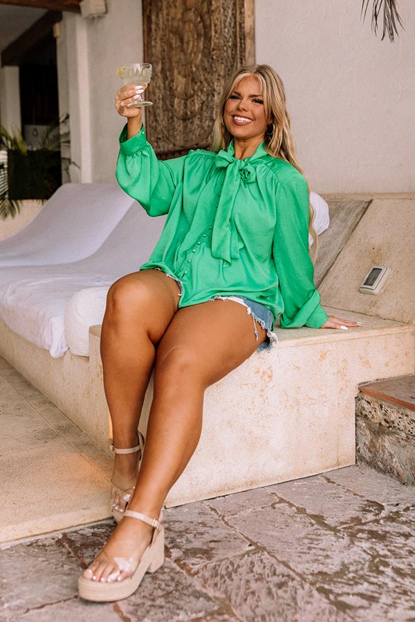 Promising Soul Shift Top in Kelly Green Curves Image - 4