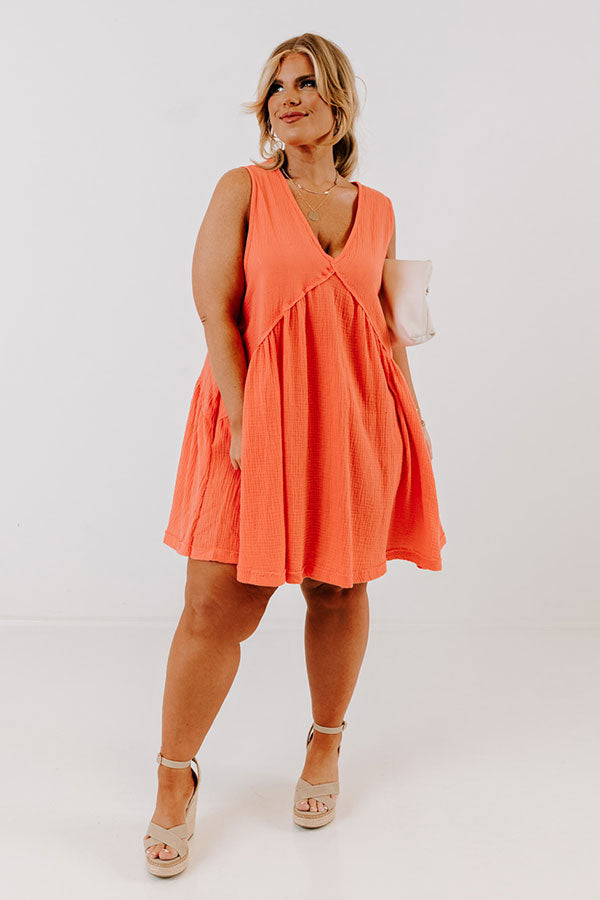Sunny Forecast Shift Dress In Coral Curves Image - 1