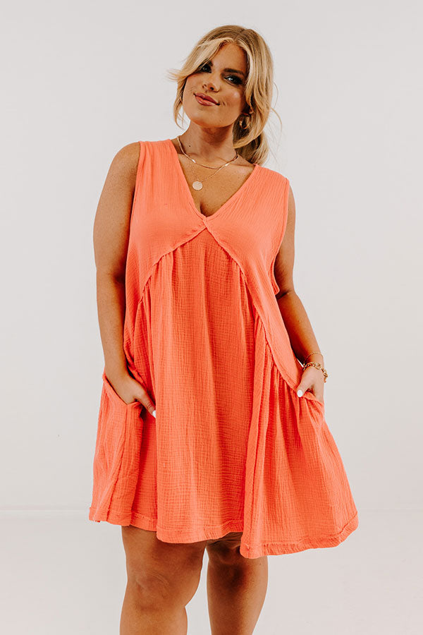 Sunny Forecast Shift Dress In Coral Curves Image - 2