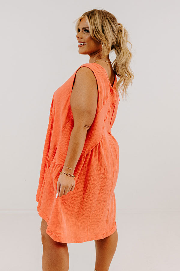 Sunny Forecast Shift Dress In Coral Curves Image - 4