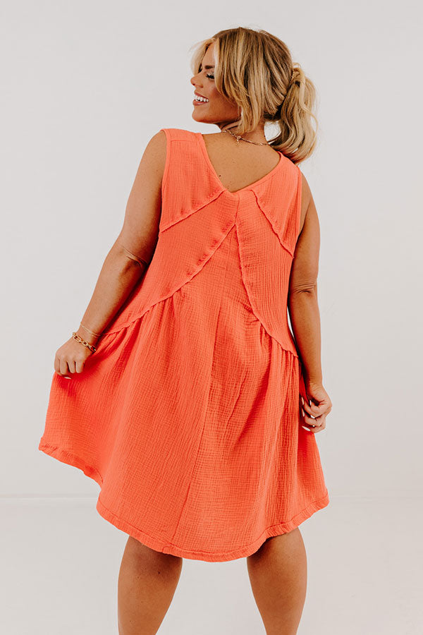 Sunny Forecast Shift Dress In Coral Curves Image - 5